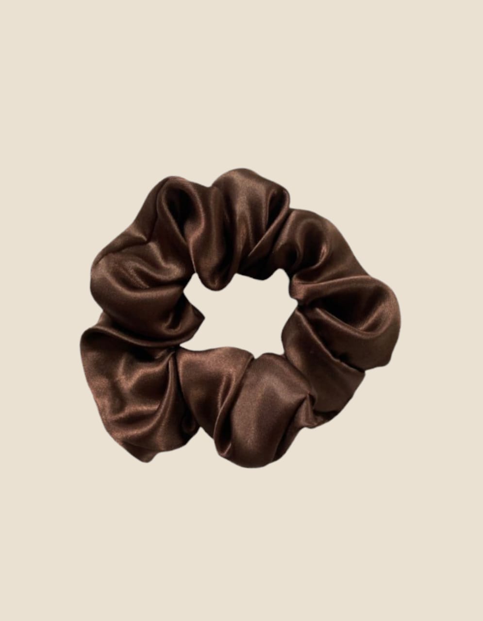 Brown Silk Scrunchie